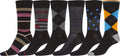 Sakkas Mens Cotton Blend Pattern And Ribbed Dress Socks Value 6-Pack#color_155-6pack