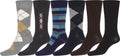 Sakkas Mens Cotton Blend Pattern And Ribbed Dress Socks Value 6-Pack#color_157-6pack