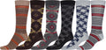 Sakkas Men's Crew High Patterned Colorful Design Dress Socks Asst Value 6-Pack#color_TribalAztec-2