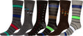 Sakkas Men's Crew High Patterned Colorful Design Dress Socks Asst Value 6-Pack#color_DotsandStripes-1