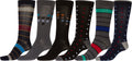 Sakkas Men's Crew High Patterned Colorful Design Dress Socks Asst Value 6-Pack#color_DotsandStripes-2