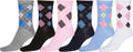 Sakkas Women's Fun Colorful Design Poly Blend Crew Socks Assorted 6-Pack#Color_PinkArgyle
