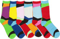 Sakkas Women's Fun Colorful Design Poly Blend Crew Socks Assorted 6-Pack#Color_Block