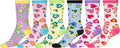 Sakkas Women's Fun Colorful Design Poly Blend Crew Socks Assorted 6-Pack#Color_Hearts