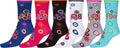 Sakkas Women's Fun Colorful Design Poly Blend Crew Socks Assorted 6-Pack#Color_Bullseye