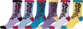 Sakkas Women's Fun Colorful Design Poly Blend Crew Socks Assorted 6-Pack#Color_Leopard
