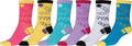 Sakkas Women's Fun Colorful Design Poly Blend Crew Socks Assorted 6-Pack#Color_Hashtags