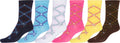 Sakkas Women's Fun Colorful Design Poly Blend Crew Socks Assorted 6-Pack#Color_ArgyleJewels