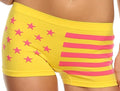 Sakkas Women's Seamless Stretch Boy Short Panties (6 Pack)#color_Flag