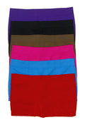Sakkas Women's Seamless Stretch Boy Short Panties (6 Pack)#color_Solid