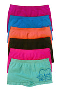 Sakkas Women's Seamless Stretch Boy Short Panties (6 Pack)#color_Love