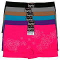 Sakkas Women's Seamless Stretch Boy Short Panties (6 Pack)#color_Flower