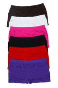 Sakkas Women's Seamless Stretch Boy Short Panties (6 Pack)#color_SolidBrights