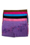 Sakkas Women's Seamless Stretch Boy Short Panties (6 Pack)#color_SweetFloral