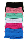 Sakkas Women's Seamless Stretch Boy Short Panties (6 Pack)#color_Diamond