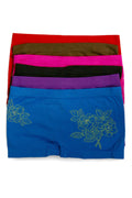 Sakkas Women's Seamless Stretch Boy Short Panties (6 Pack)#color_RhinestoneFlower