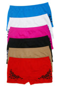Sakkas Women's Seamless Stretch Boy Short Panties (6 Pack)#color_Rose