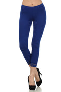 Sakkas Cotton Blend Lace Trim Stretch Capri Leggings - Made in USA#color_RoyalBlue