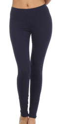Sakkas Cotton Blend Solid Color Footless Stretch Leggings - Made in USA#color_SolidNavy