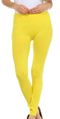 Sakkas Basics Solid Color Leggings#color_Yellow