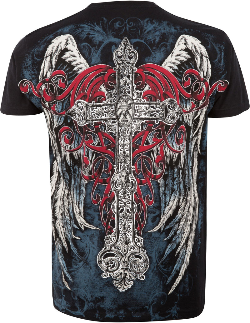 Sakkas Angel Five Metallic Embossed Mens Fashion T-Shirt