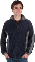 Adult Mens Two-Tone Anti-Pilling Performance Fleece Jacket - Various Color And Sizes#color_Navy