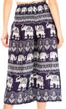 Sakkas Lilja Women's Loose Wide Leg Printed Elephant Pants Elastic Waist w/Pockets