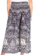 Sakkas Lilja Women's Loose Wide Leg Printed Elephant Pants Elastic Waist w/Pockets