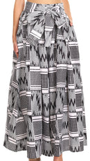 Sakkas Sora Women's Wide Leg Loose African Ankara Print Pants Casual Elastic Waist