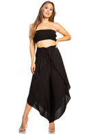 Sakkas Vanessa Women's Bandeau Tube Top & Wide leg Gaucho Pants Set Palazzo Boho