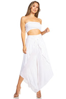 Sakkas Vanessa Women's Bandeau Tube Top & Wide leg Gaucho Pants Set Palazzo Boho