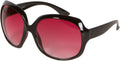 Sakkas Vintage Oversized Frame Fashion Sunglasses#color_Black-PinkSmokeLens