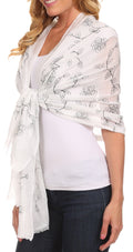 Sakkas Hillary summer breeze lightweight flowing sheer gauze wrap scarf#color_7-White