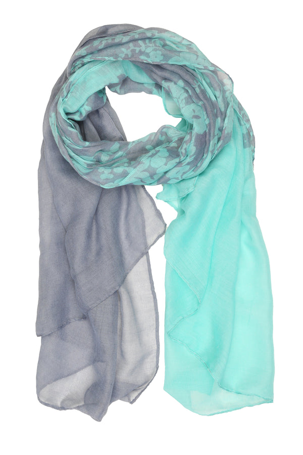 Sakkas Nichole summer gauze featherweight patterned versitile sheer scarf wrap#color_1-Aqua