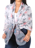 Sakkas Nichole summer gauze featherweight patterned versitile sheer scarf wrap#color_Print3
