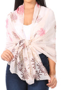 Sakkas Nichole summer gauze featherweight patterned versitile sheer scarf wrap#color_Print7