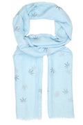 Sakkas Nichole summer gauze featherweight patterned versitile sheer scarf wrap#color_2-Sky