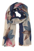 Sakkas Nichole summer gauze featherweight patterned versitile sheer scarf wrap#color_7-Navy