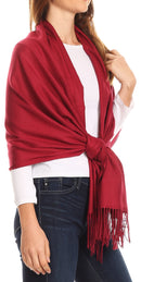 Sakkas Iris Warm Super Soft Cashmere Feel Pashmina Shawl / Scarf with Fringes