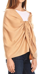 Sakkas Iris Warm Super Soft Cashmere Feel Pashmina Shawl / Scarf with Fringes