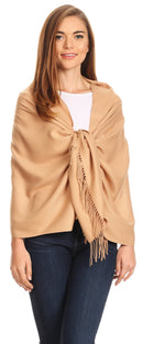 Sakkas Iris Warm Super Soft Cashmere Feel Pashmina Shawl / Scarf with Fringes