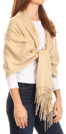 Sakkas Iris Warm Super Soft Cashmere Feel Pashmina Shawl / Scarf with Fringes