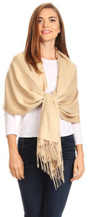 Sakkas Iris Warm Super Soft Cashmere Feel Pashmina Shawl / Scarf with Fringes