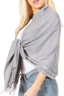 Sakkas Iris Warm Super Soft Cashmere Feel Pashmina Shawl / Scarf with Fringes