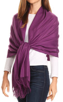 Sakkas Iris Warm Super Soft Cashmere Feel Pashmina Shawl / Scarf with Fringes
