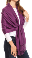 Sakkas Iris Warm Super Soft Cashmere Feel Pashmina Shawl / Scarf with Fringes