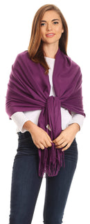 Sakkas Iris Warm Super Soft Cashmere Feel Pashmina Shawl / Scarf with Fringes