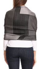 Sakkas Nicola Reversible Warm and Soft Unisex Scarf Stole Wrap Solid Color-block