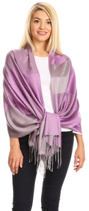 Sakkas Nicola Reversible Warm and Soft Unisex Scarf Stole Wrap Solid Color-block