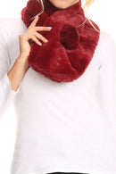 Sakkas Elise Faux Fur Mink Soft Warm Scarf with Pom-Pom